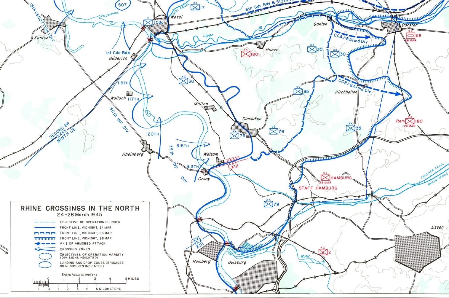 A map showing the advance of the US Ninth Army during Operation Flashpoint.